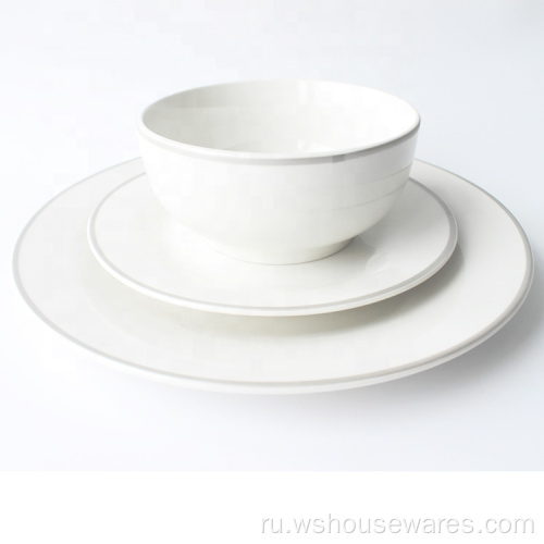 12шт горячий продавец фарфоровой набор посуды с белым цветом